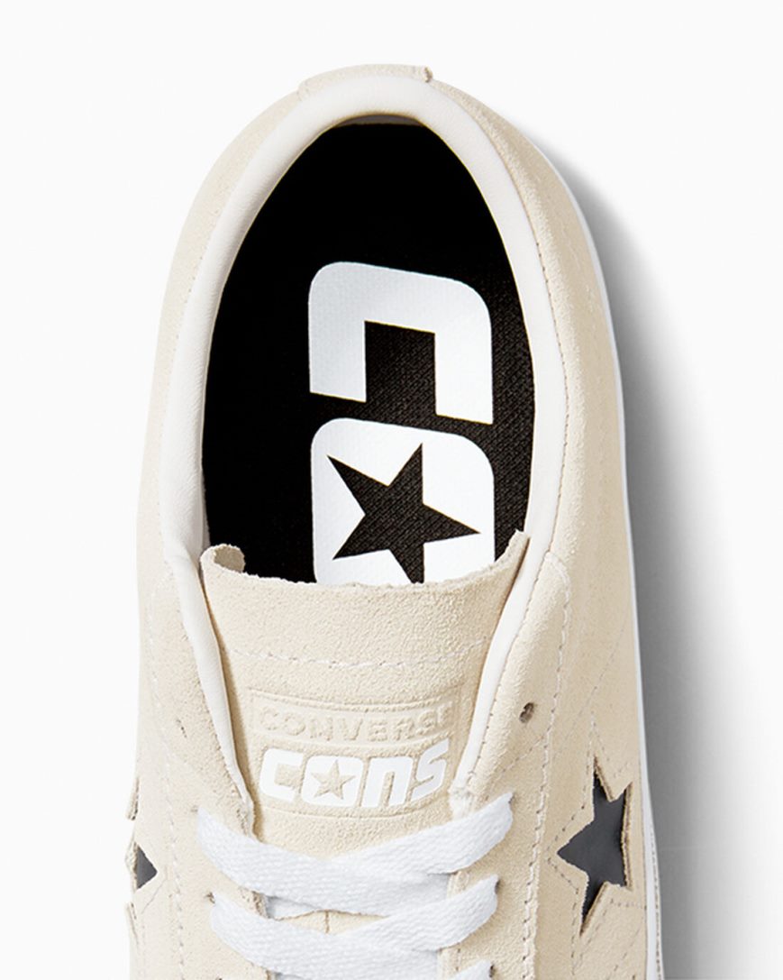 Dámské Skate Boty Converse CONS One Star Pro Semišové Béžový Bílé Černé | CZ TFYO45